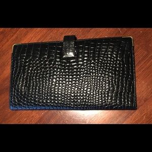 Beautiful Vintage Black Leather Travel Wallet